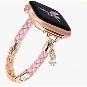 NEW Stylish Slim Pink/Rose Gold Apple Watch Band